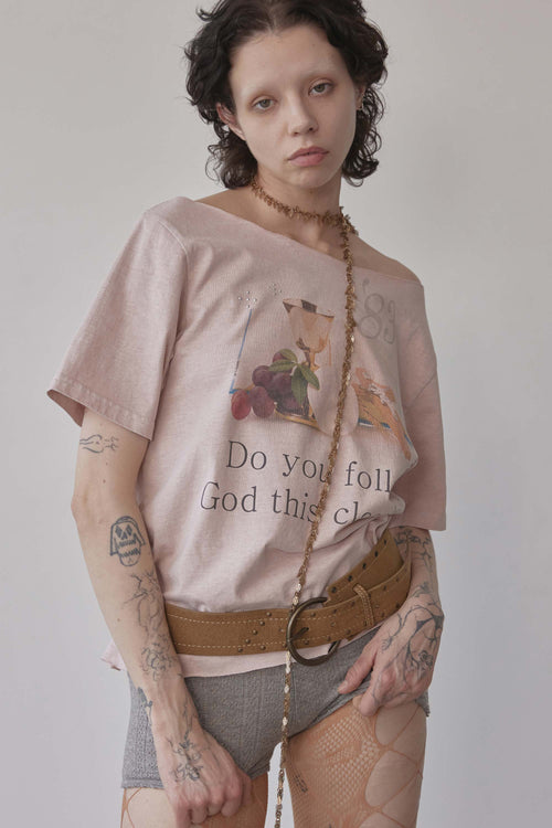 83 Faith Cut Out Tee Washed Apricot